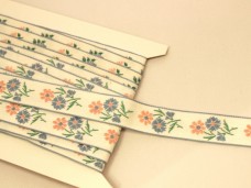 フランス アンティーク刺繍リボン お花 淡い色