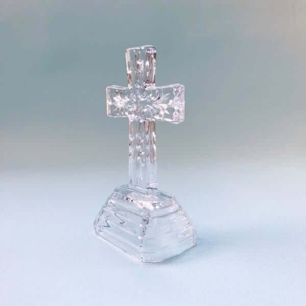 アンティーク 十字架の飾り ガラス 0307