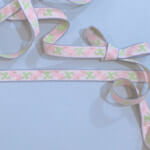 ヴィンテージリボン 木の実 刺繍 ピンク ヴィンテージDeco