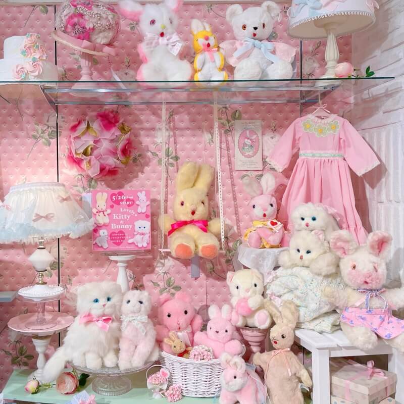 Lovely♡kitty＆bunny ねことうさぎのぬいぐるみ ヴィンテージDeco新宿店